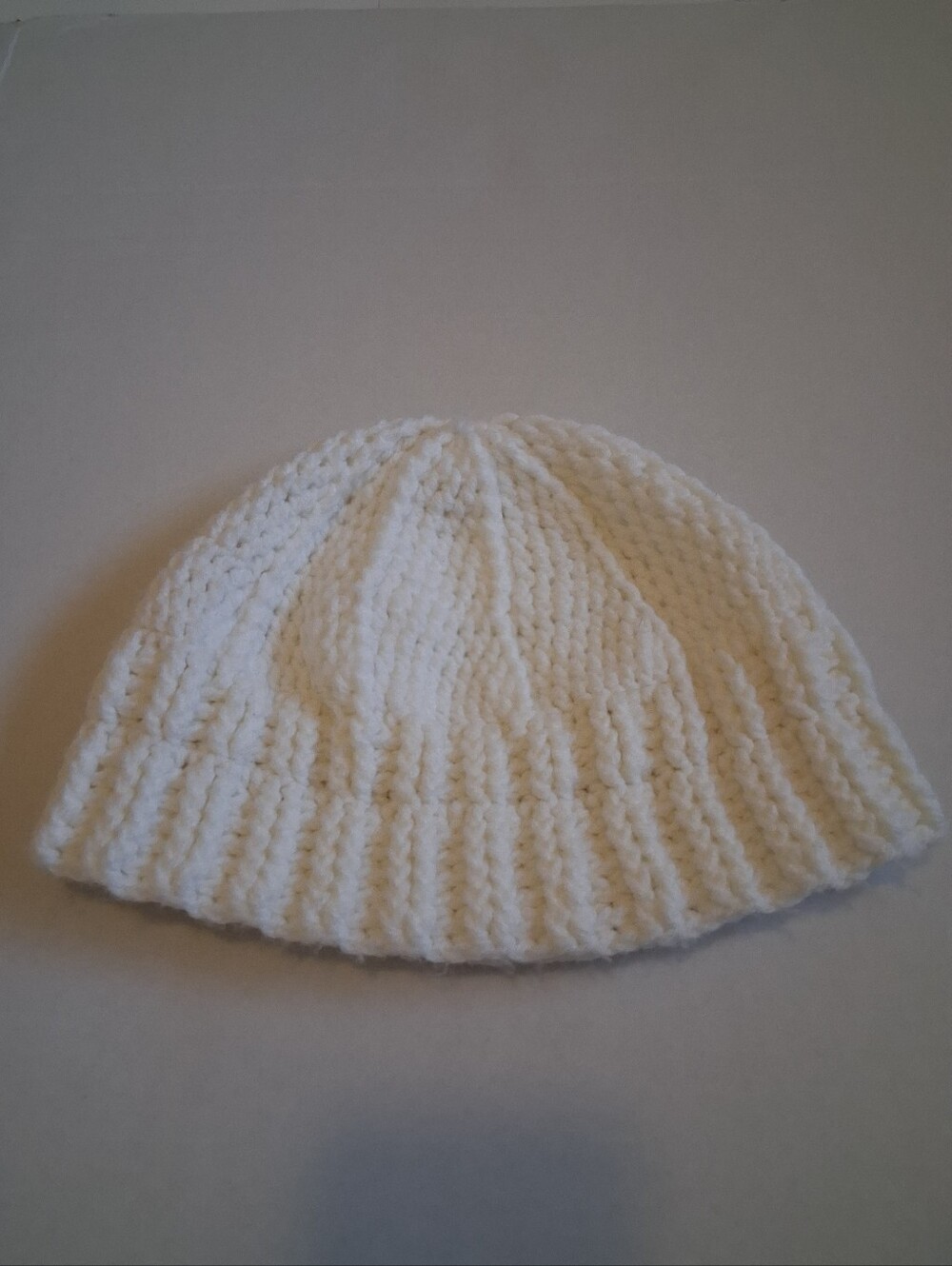 Handmade Chunky Knit Beanie - White